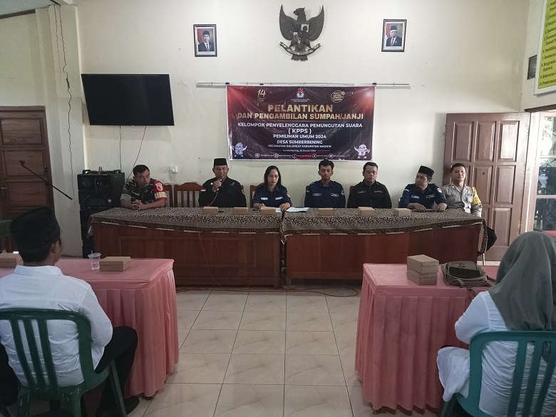 Pelantikan KPPS Desa Sumberbening Untuk Pemilu 2024